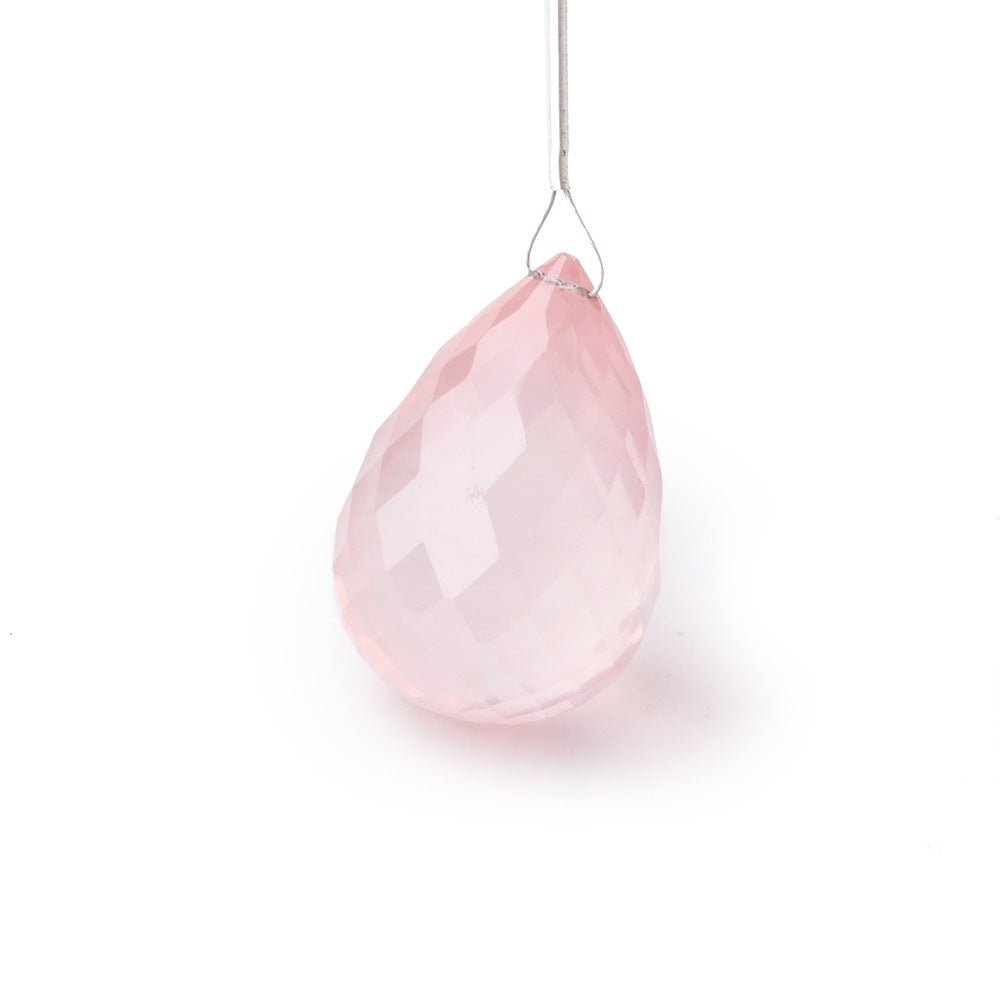 24x16mm Rose Quartz Faceted Tear Drop Focal 1 Bead - Beadsofcambay.com