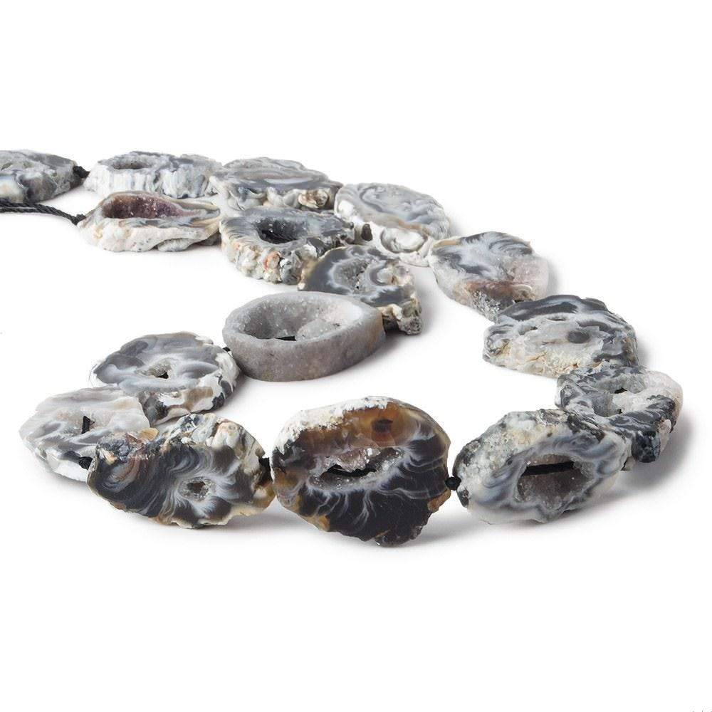 24x17-28x25mm Multi Color Occo Agate Drusy slice beads 17 inch 16 pieces - Beadsofcambay.com