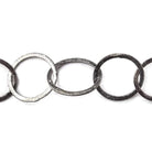 24x20mm-22x21mm Black Gold Plated Brushed Oval & Roval Link Chain by the foot - Beadsofcambay.com