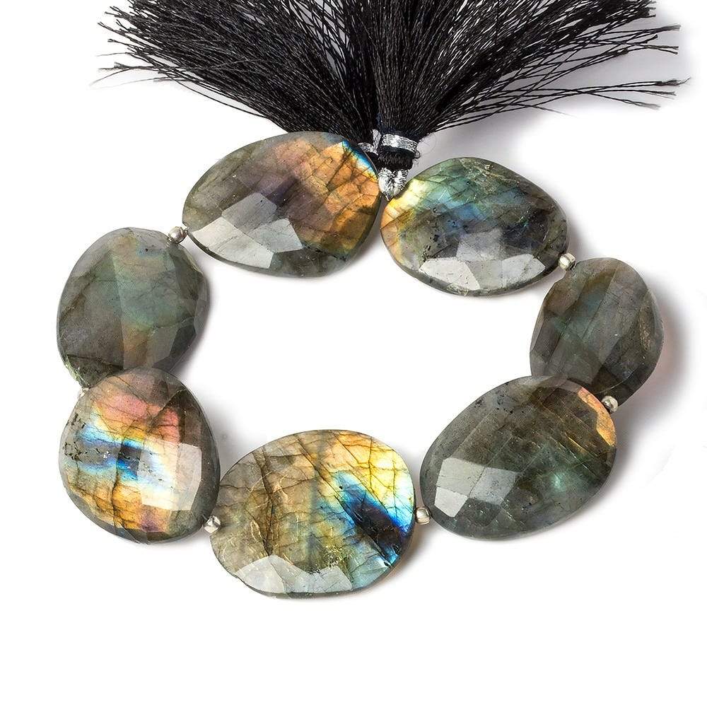 24x22-28x22mm Labradorite faceted nugget beads 8 inch 8 pieces - Beadsofcambay.com