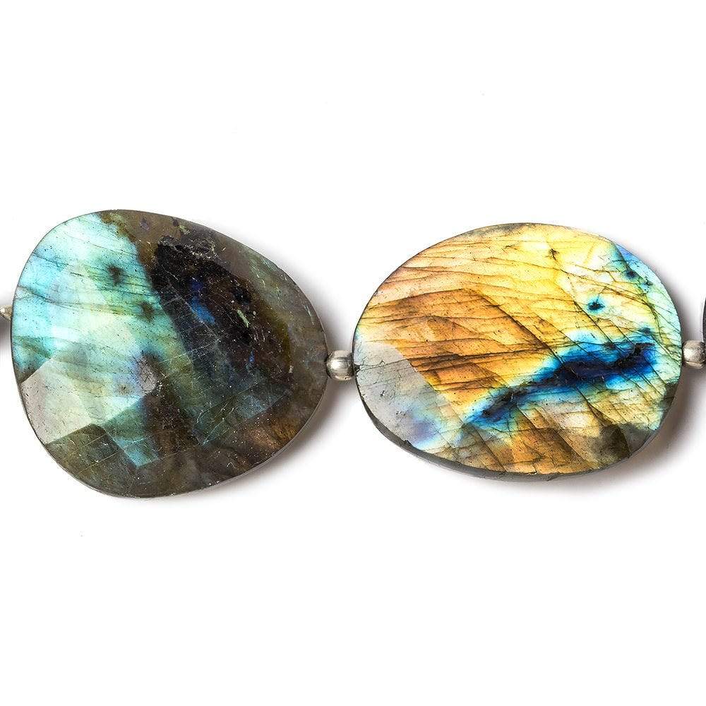 24x22-28x22mm Labradorite faceted nugget beads 8 inch 8 pieces - Beadsofcambay.com