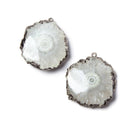 24x22mm Black Gold Leaf Edged Solar Quartz Stalactite Pendant Set of 2 - Beadsofcambay.com