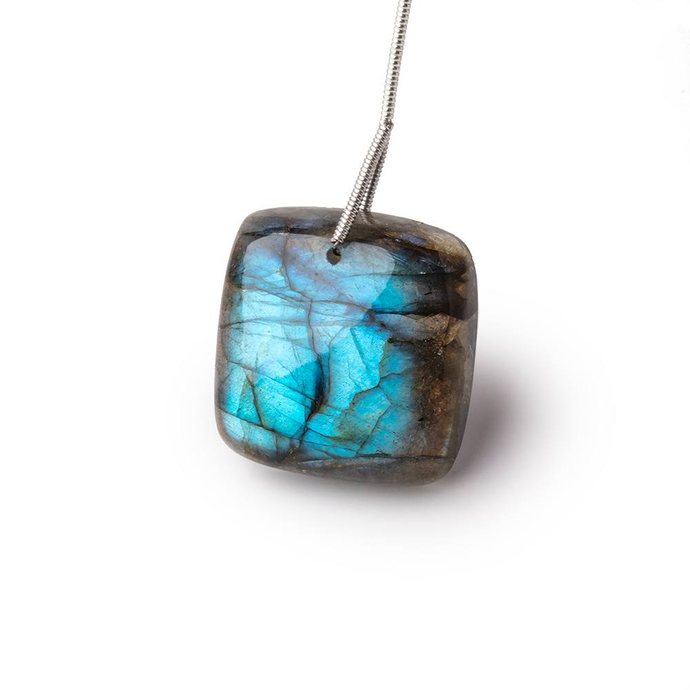 24x24x8mm Labradorite Plain Square Pendant 1 AAA Focal - Beadsofcambay.com