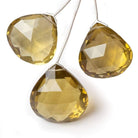 24x25-28x29mm Honey Quartz Faceted Heart Focal Bead Set of 3 - Beadsofcambay.com