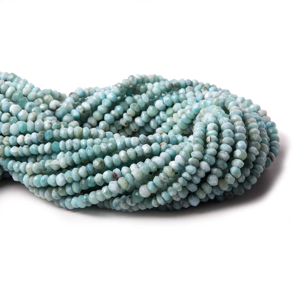 2.5-3 mm Larimar faceted rondelle beads 13 inch 120 pieces - Beadsofcambay.com