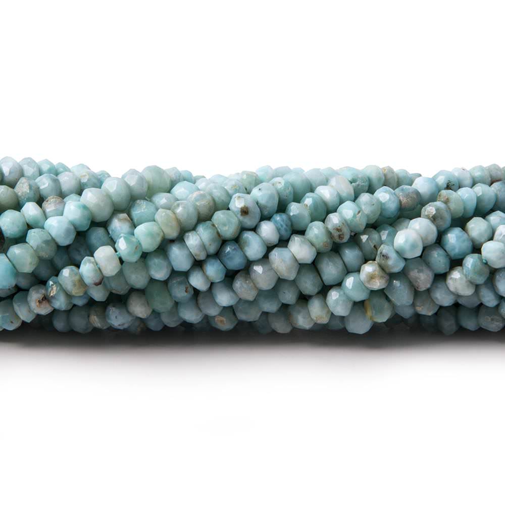 2.5-3 mm Larimar faceted rondelle beads 13 inch 120 pieces - Beadsofcambay.com