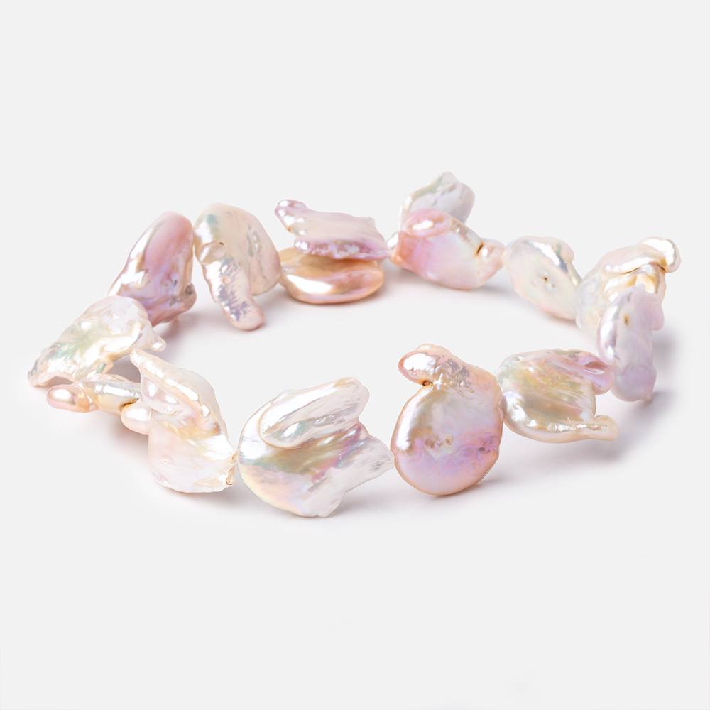 25-30mm Blush Pink Ultra Baroque Freshwater Pearls 15 inch 14 Beads A - Beadsofcambay.com