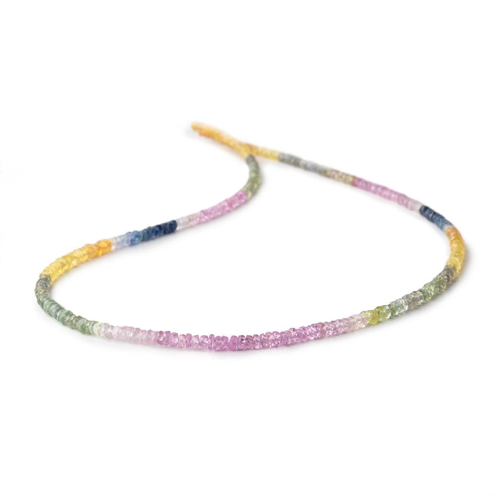 2.5-3.5mm Multi Color Sapphire Faceted Rondelle Beads 15 inch 268 pieces - Beadsofcambay.com