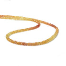 2.5-3.5mm Orange & Yellow Songea Sapphire rondelles 16 inch 225 beads AA - Beadsofcambay.com