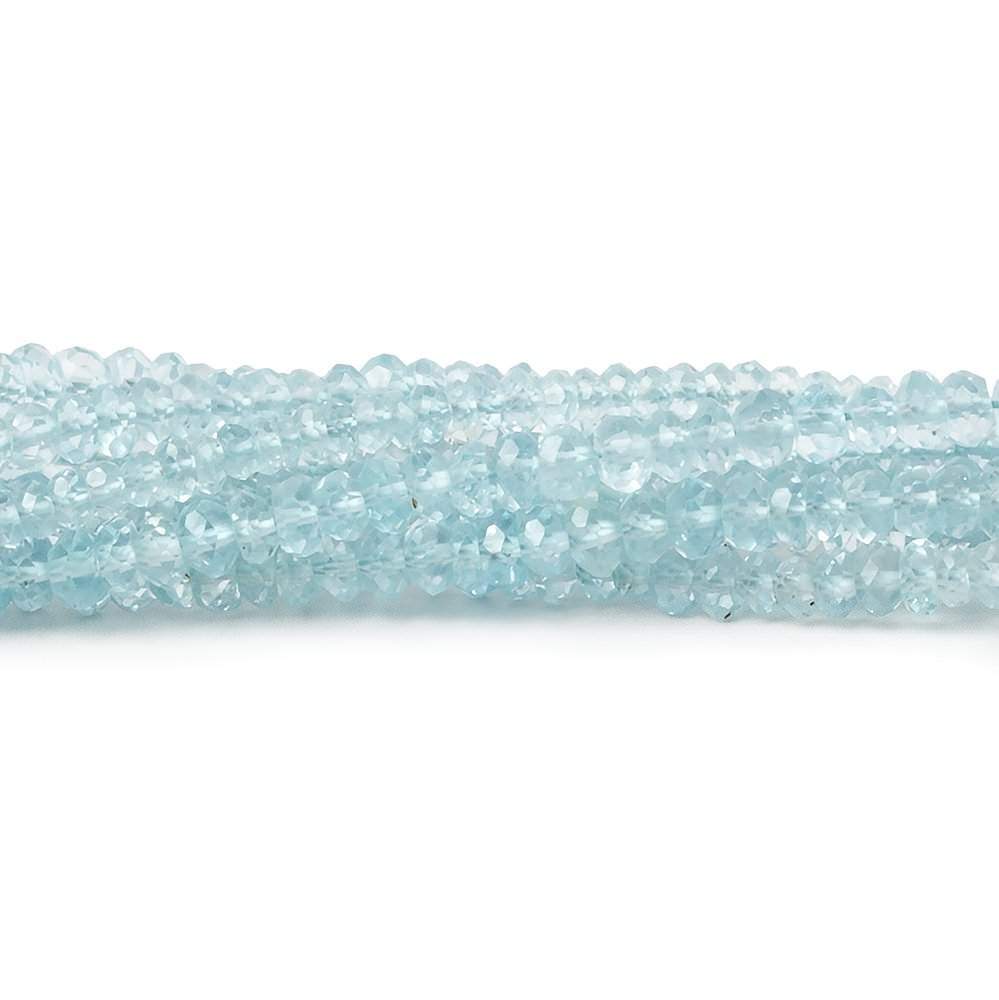 2.5-3.5mm Sky Blue Topaz Beads Faceted Rondelle Beads 14.5 inch 164 pieces AAA - Beadsofcambay.com