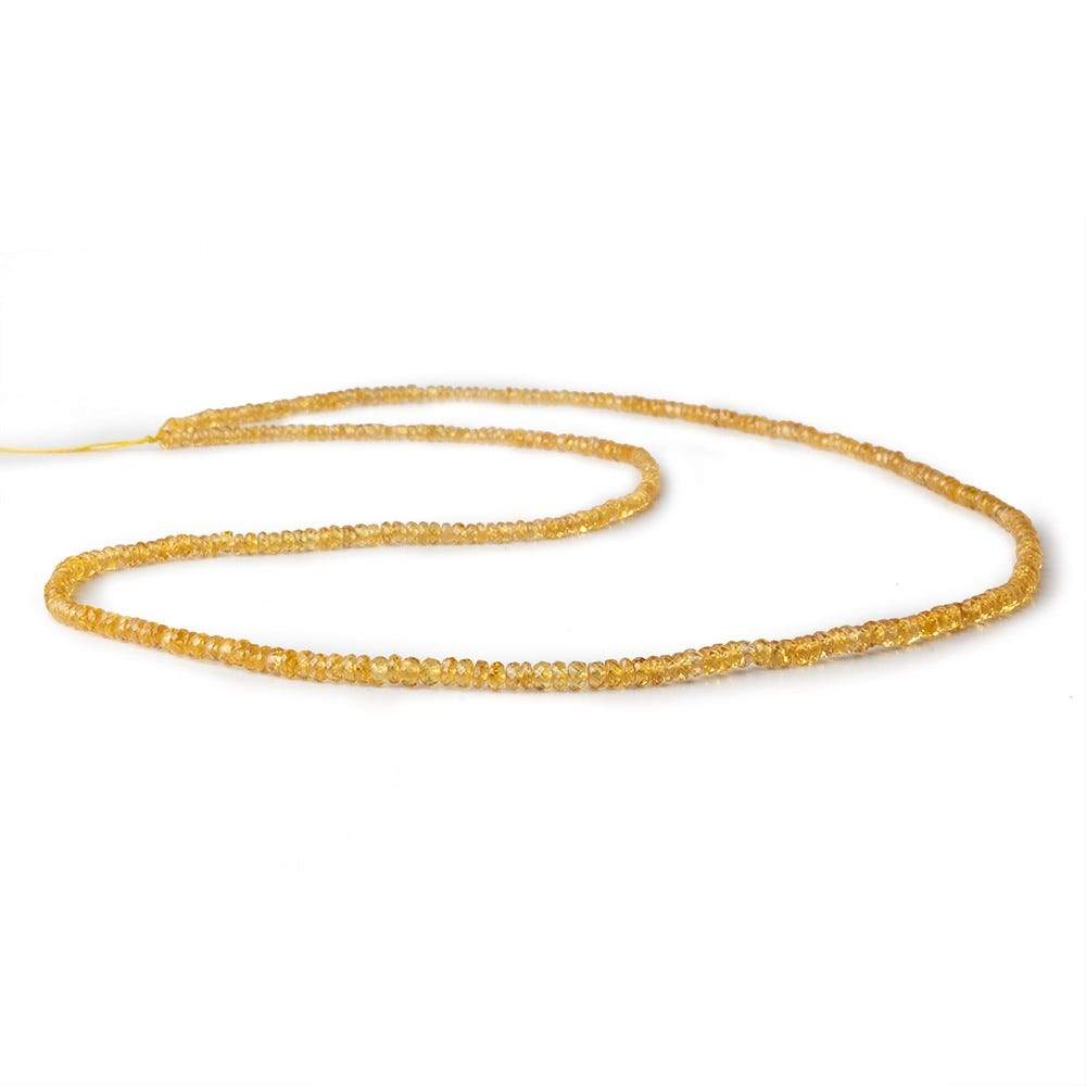 2.5-3.5mm Songea Yellow Sapphire faceted rondelles 22 inches AA - Beadsofcambay.com