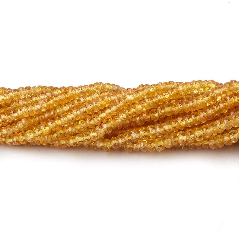 2.5-3.5mm Songea Yellow Sapphire faceted rondelles 22 inches AA - Beadsofcambay.com