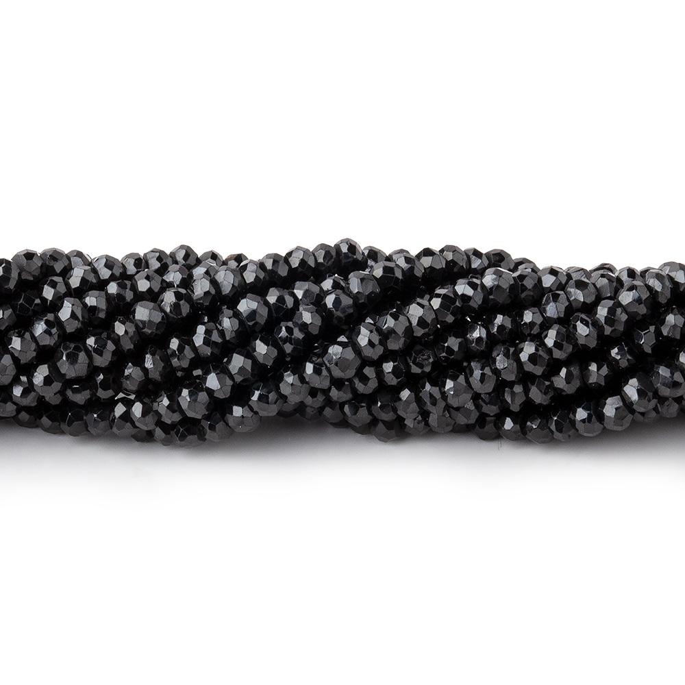 2.5-3mm Black Spinel faceted rondelle beads 13.5 inch 165 beads - Beadsofcambay.com