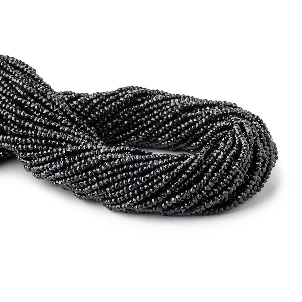 2.5-3mm Black Spinel faceted rondelle beads 13.5 inch 165 beads - Beadsofcambay.com