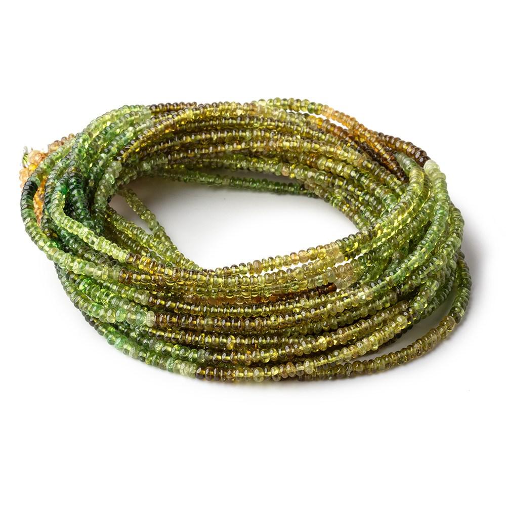 2.5-3mm Green & Brown Apatite Pain Rondelle Beads 16 inch 235 pieces - Beadsofcambay.com