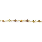 2.5-3mm Green & Brown Tourmaline Vermeil Chain by the foot - Beadsofcambay.com