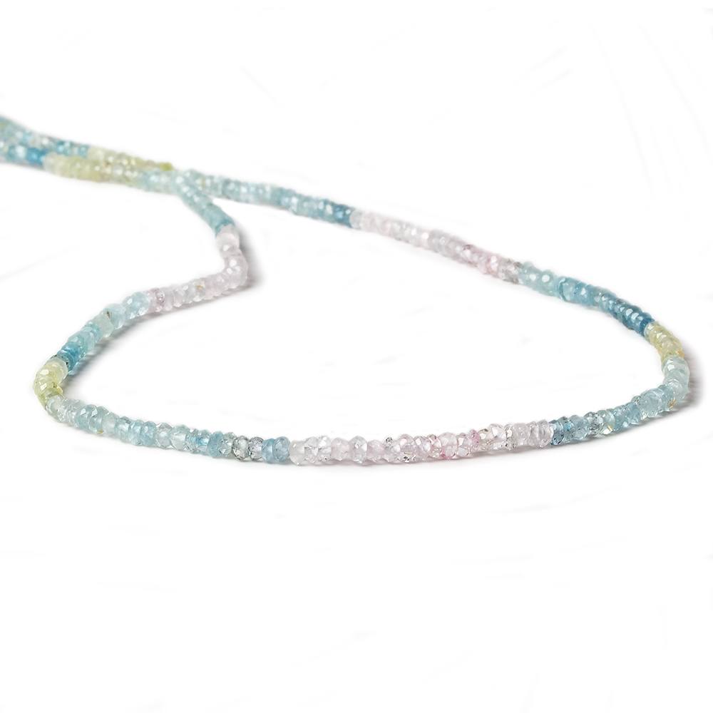 2.5-3mm Multi Beryl & Aquamarine Micro Faceted Rondelles 13 inch 228 beads - Beadsofcambay.com