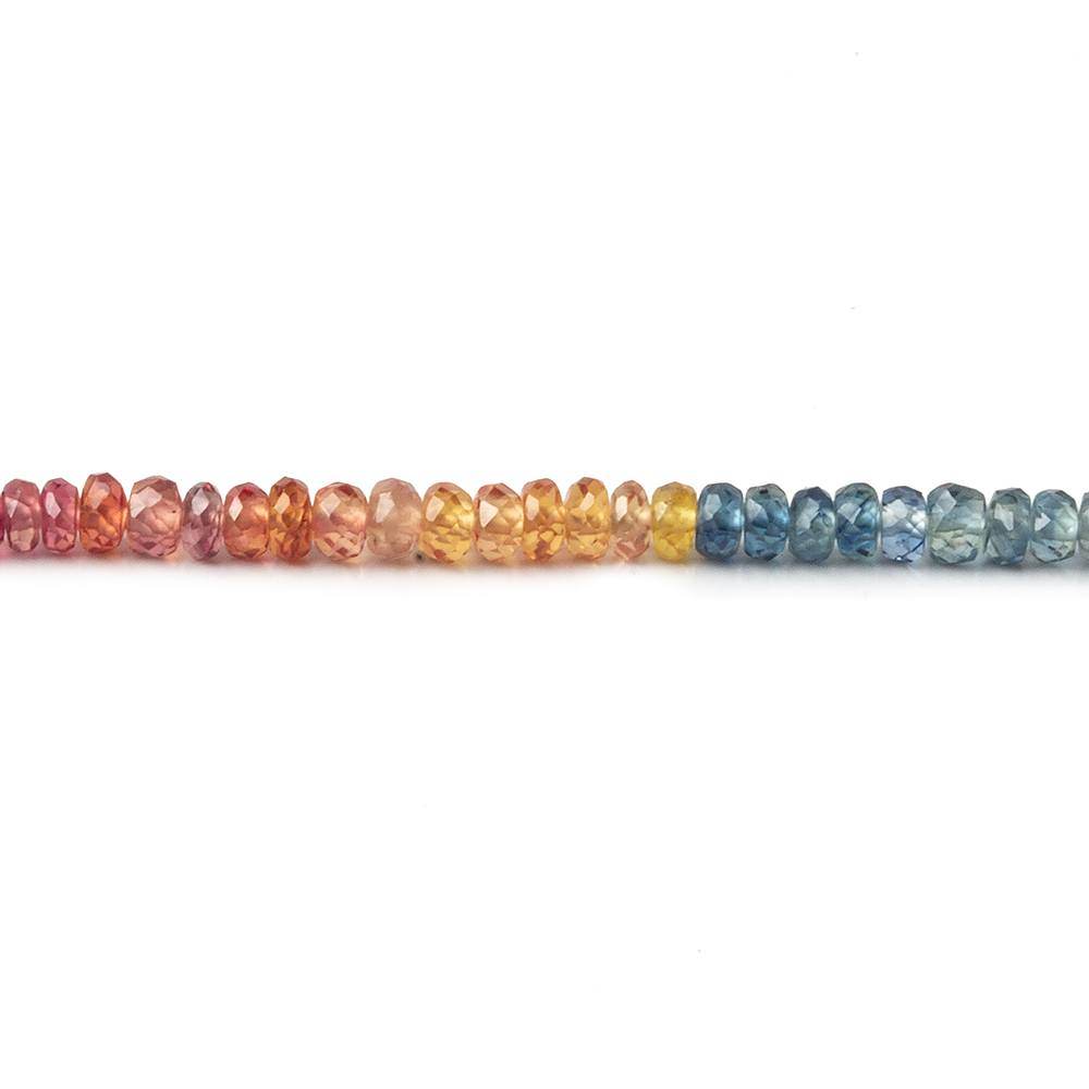 2.5-3mm Multi Color Sapphire Faceted Rondelle 20 inch 300 pieces - Beadsofcambay.com
