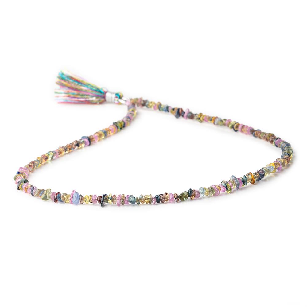 2.5-3mm Multi Color Sapphire Polished Chip Beads 16 inch 244 pieces - Beadsofcambay.com