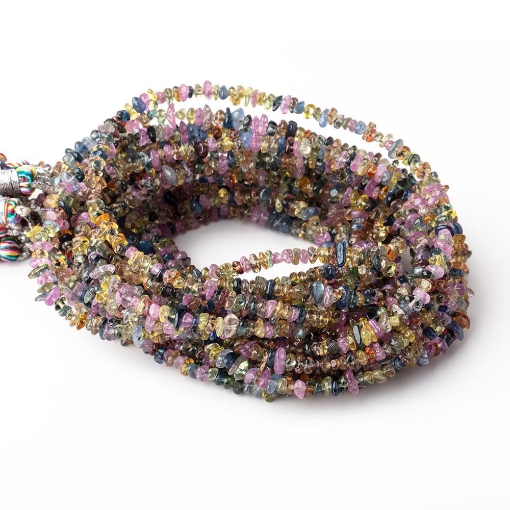 2.5-3mm Multi Color Sapphire Polished Chip Beads 16 inch 244 pieces - Beadsofcambay.com