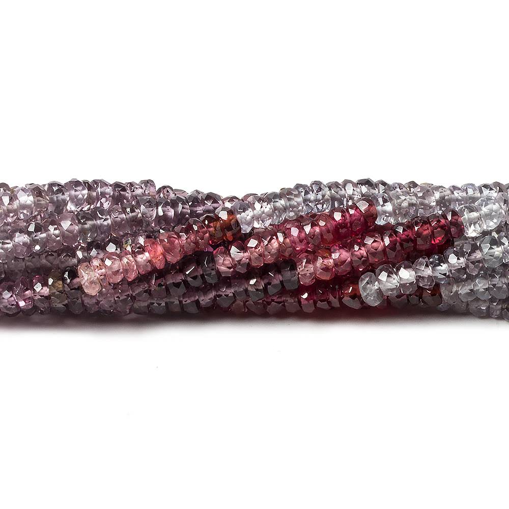 2.4mm Burmese Multi Spinel Gemstone Strand – Pink, Faceted Rondelle, 13.2 Inch, New Without Tags