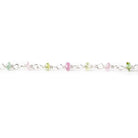 2.5-3mm Multi Color Tourmaline plain rondelle Silver Chain by the foot - Beadsofcambay.com