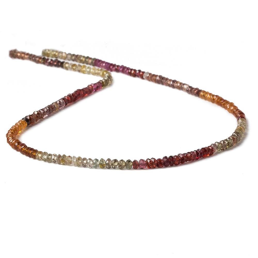 2.5-3mm Multi Gemstone Faceted Rondelle 14 inch 244 pieces - Beadsofcambay.com