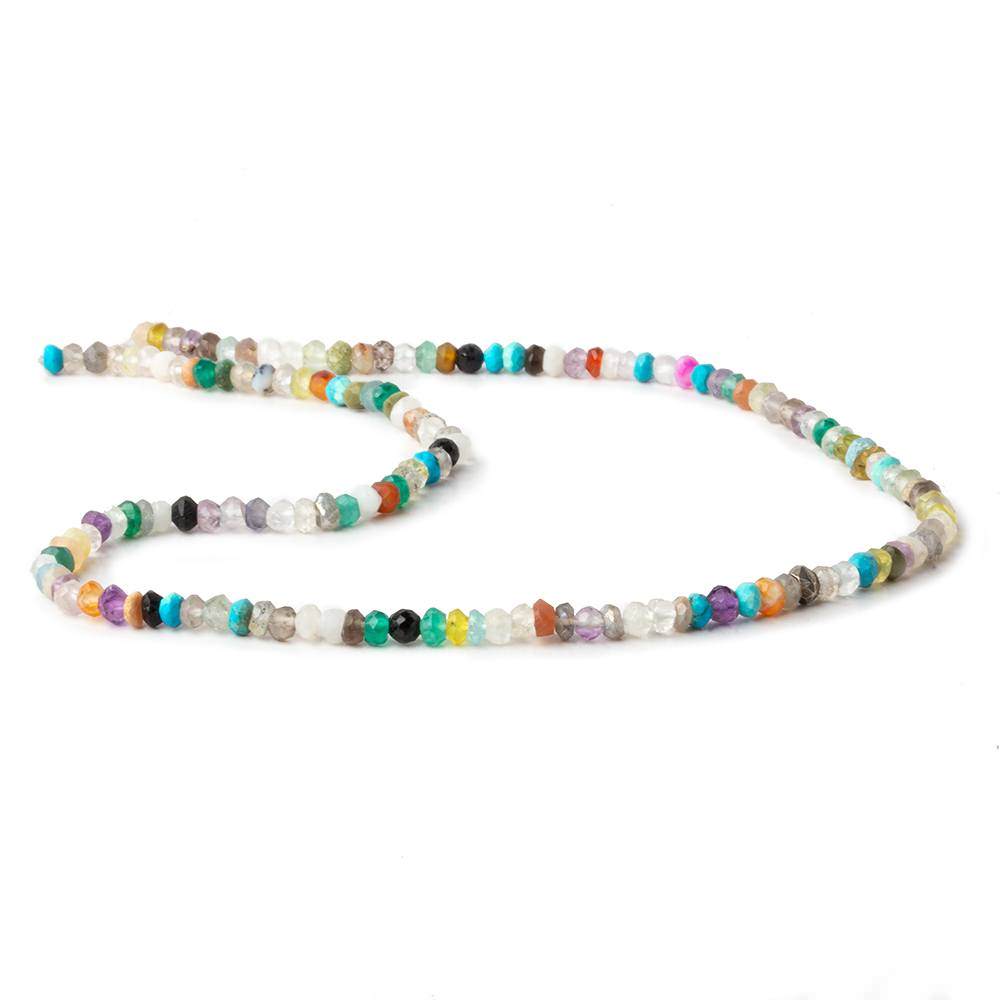 2.5-3mm Multi Gemstone Faceted Rondelle Beads 13 inch 120 pieces - Beadsofcambay.com