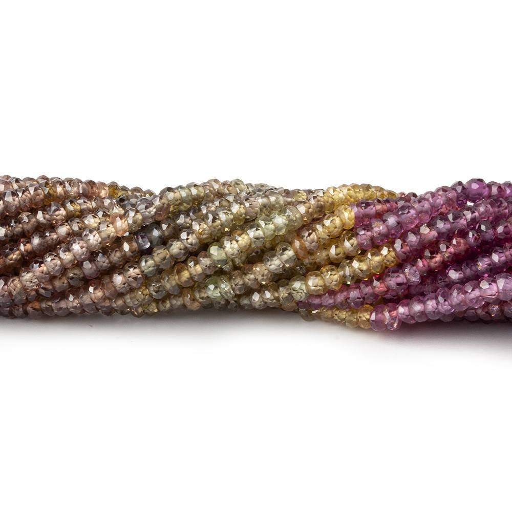 2.5-3mm Multi Gemstone Faceted Rondelle Beads 14.5 inch 150 pcs - Beadsofcambay.com