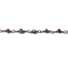 2.5-3mm Mystic Rhodolite Garnet Black Gold Chain by the foot 38 pieces - Beadsofcambay.com