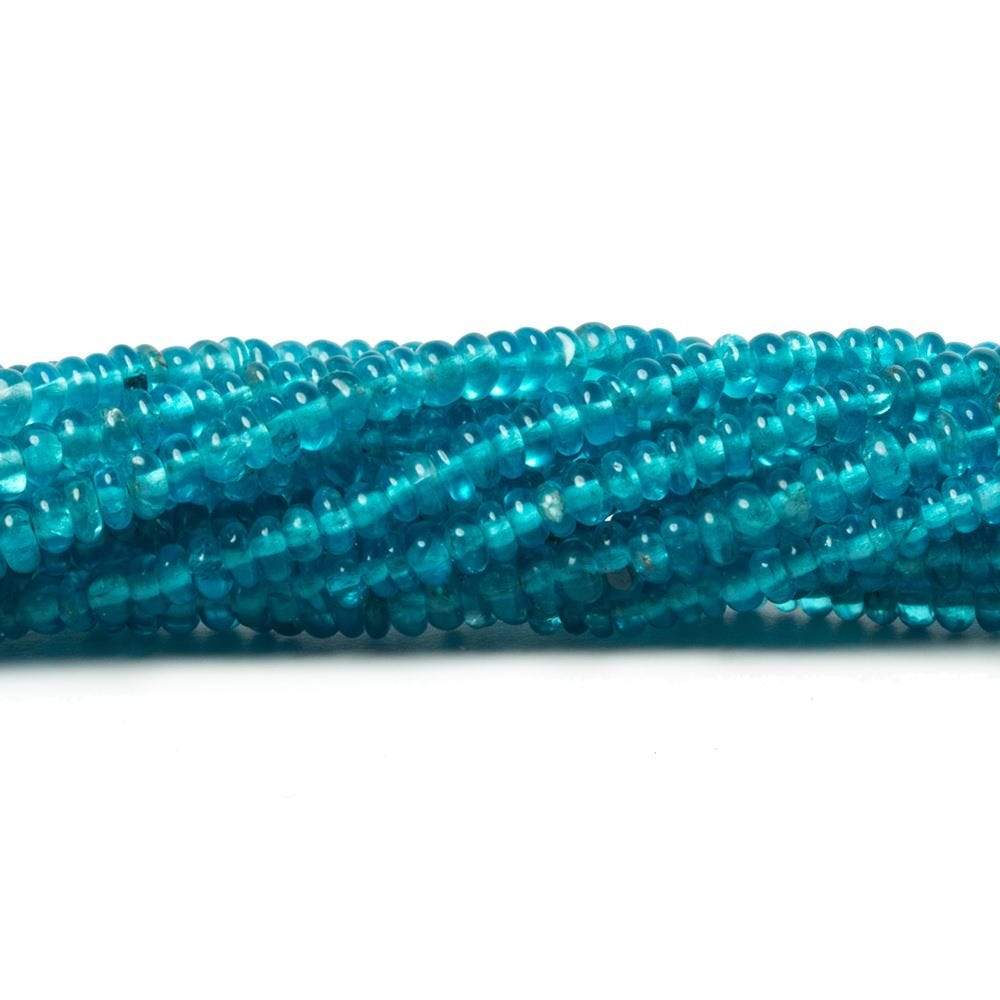 2.5-3mm Neon Blue Apatite Plain Rondelle Beads 13 inch 225 pieces - Beadsofcambay.com