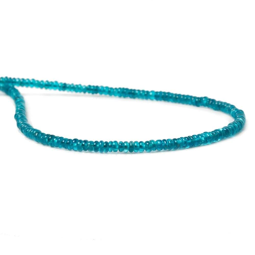 2.5-3mm Neon Blue Apatite unfaceted rondelle 13 inch 249 Beads - Beadsofcambay.com