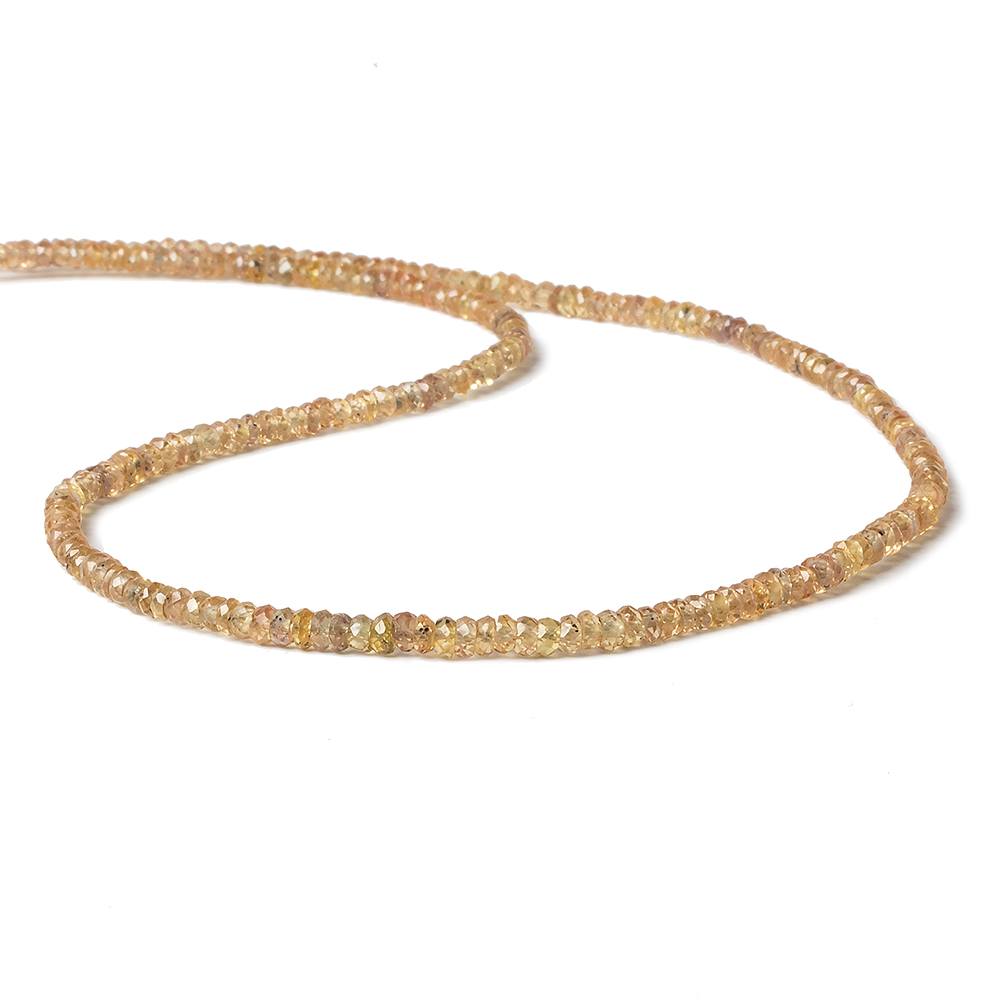 2.5-3mm Orangy Yellow Sapphire Faceted Rondelle Beads 19 inch 310 pieces - Beadsofcambay.com