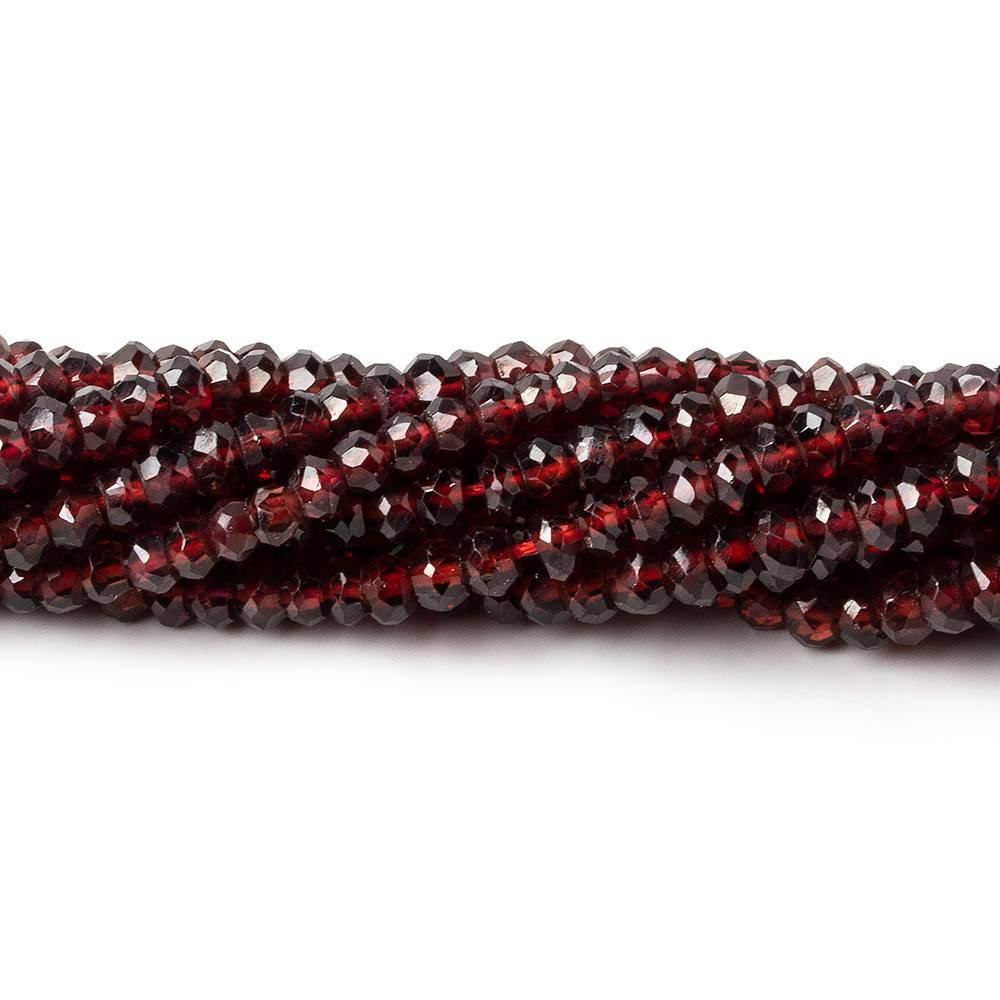 2.5-3mm Pyrope Garnet Faceted Rondelle Beads 13.5 inch 175 pieces - Beadsofcambay.com