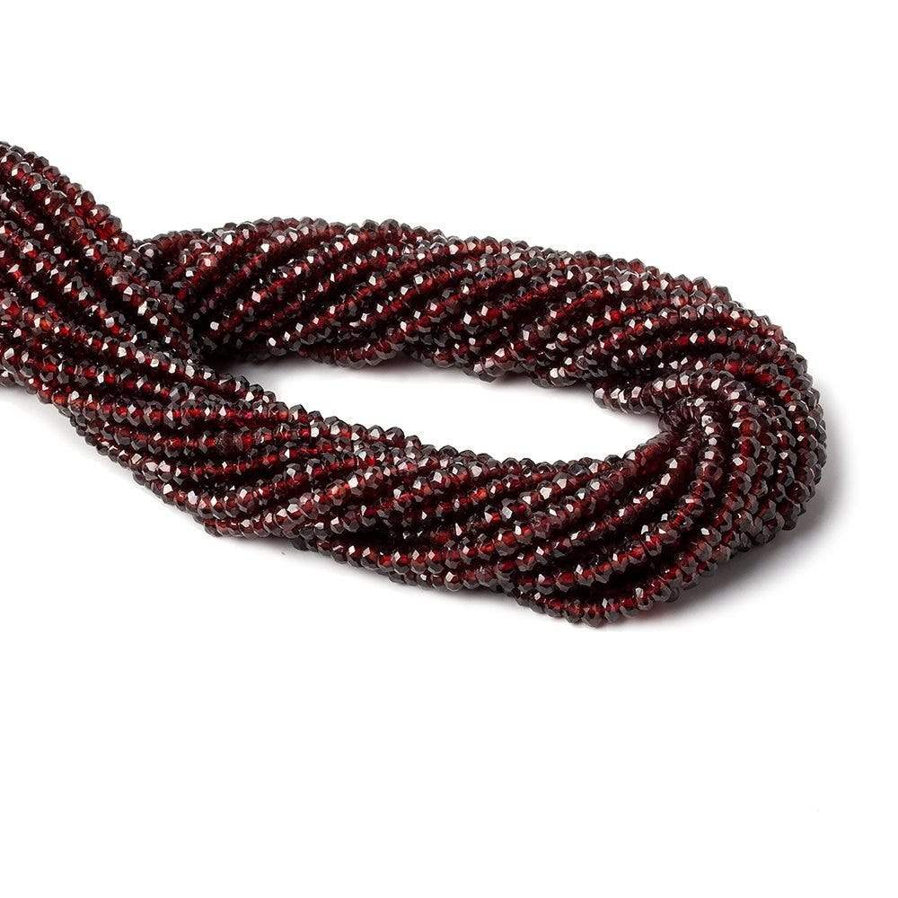 2.5-3mm Pyrope Garnet Faceted Rondelle Beads 13.5 inch 175 pieces - Beadsofcambay.com
