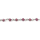 2.5-3mm Rhodolite Garnet rondelle Black Gold plated Chain by the foot 34 pieces - Beadsofcambay.com