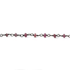 2.5-3mm Ruby plain rondelle Black Gold plated .925 Chain by the foot 48 pieces - Beadsofcambay.com