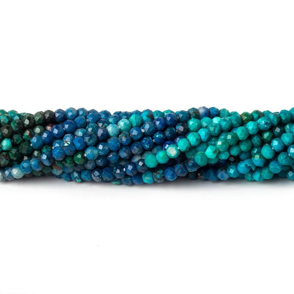 2.5-3mm Shaded Chrysocolla micro faceted rondelle beads 12.5 inch 144 pieces - Beadsofcambay.com