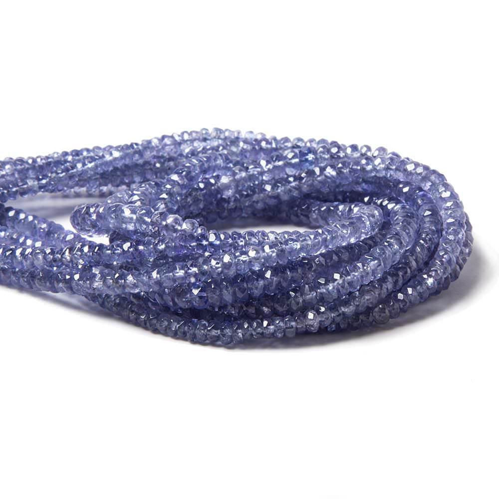2.5-3mm Tanzanite Beads Faceted Rondelle 14.75 inch 222 pieces - Beadsofcambay.com