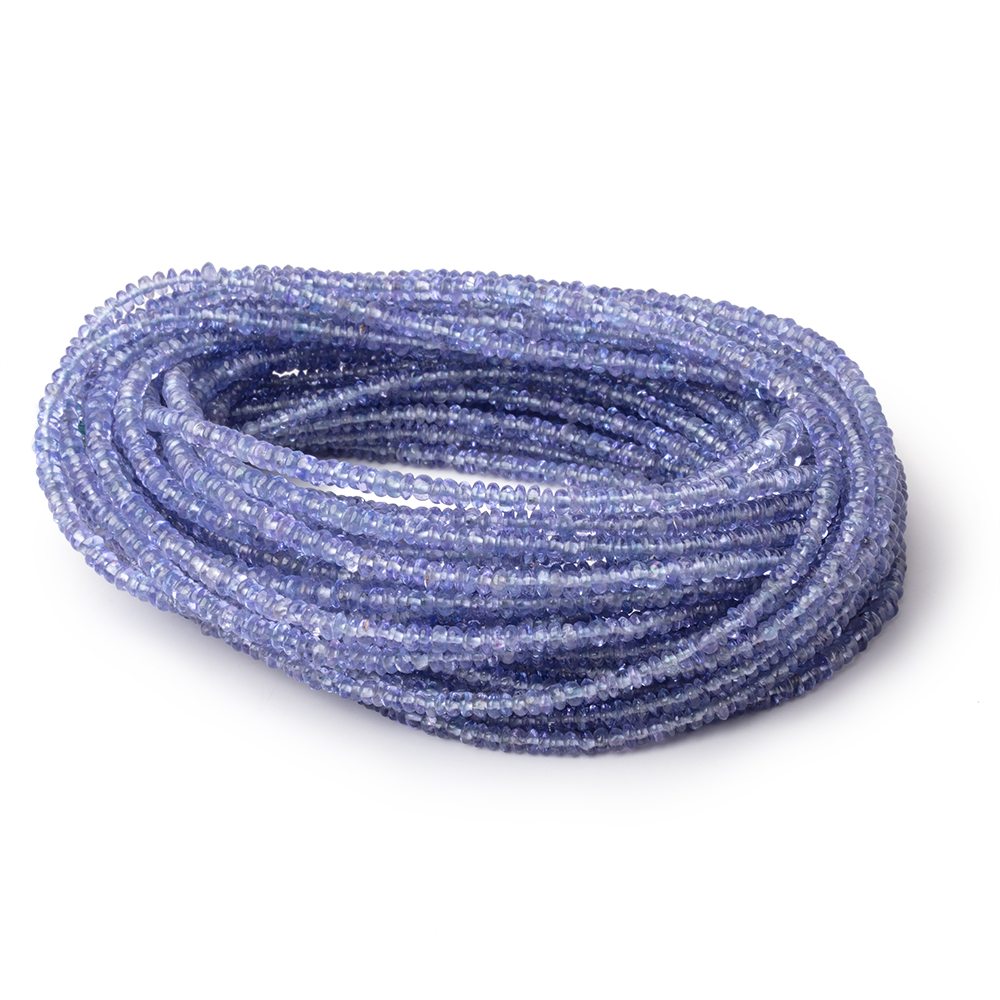 2.5-3mm Tanzanite Plain Rondelle Beads 18 inch 312 pieces - Beadsofcambay.com
