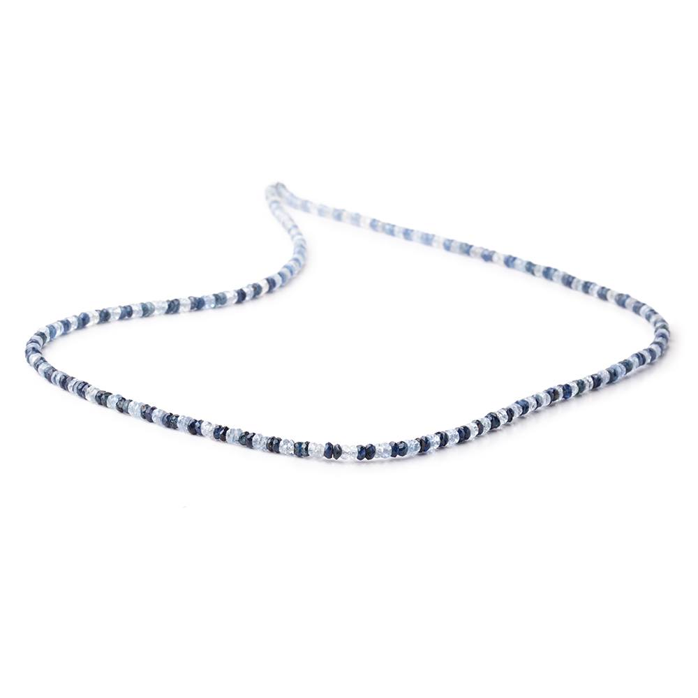 2.5-3mm White & Blue Sapphire Faceted Rondelle Beads 18 inch 233 pieces - Beadsofcambay.com