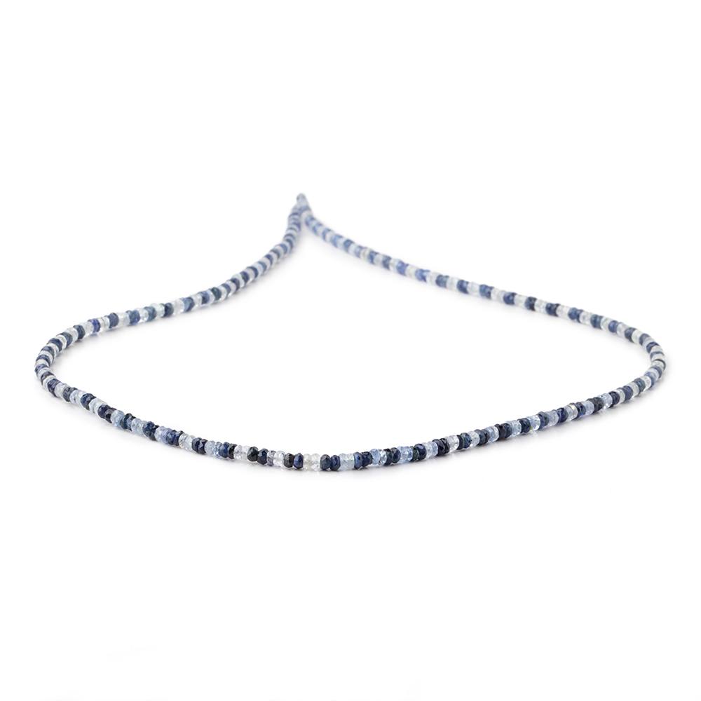 2.5-3mm White & Blue Sapphire Faceted Rondelles 18 inch 233 Beads - Beadsofcambay.com