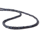 2.5 - 4mm Blue Sapphire Plain Rondelle Beads 18 inch 200 pieces - Beadsofcambay.com