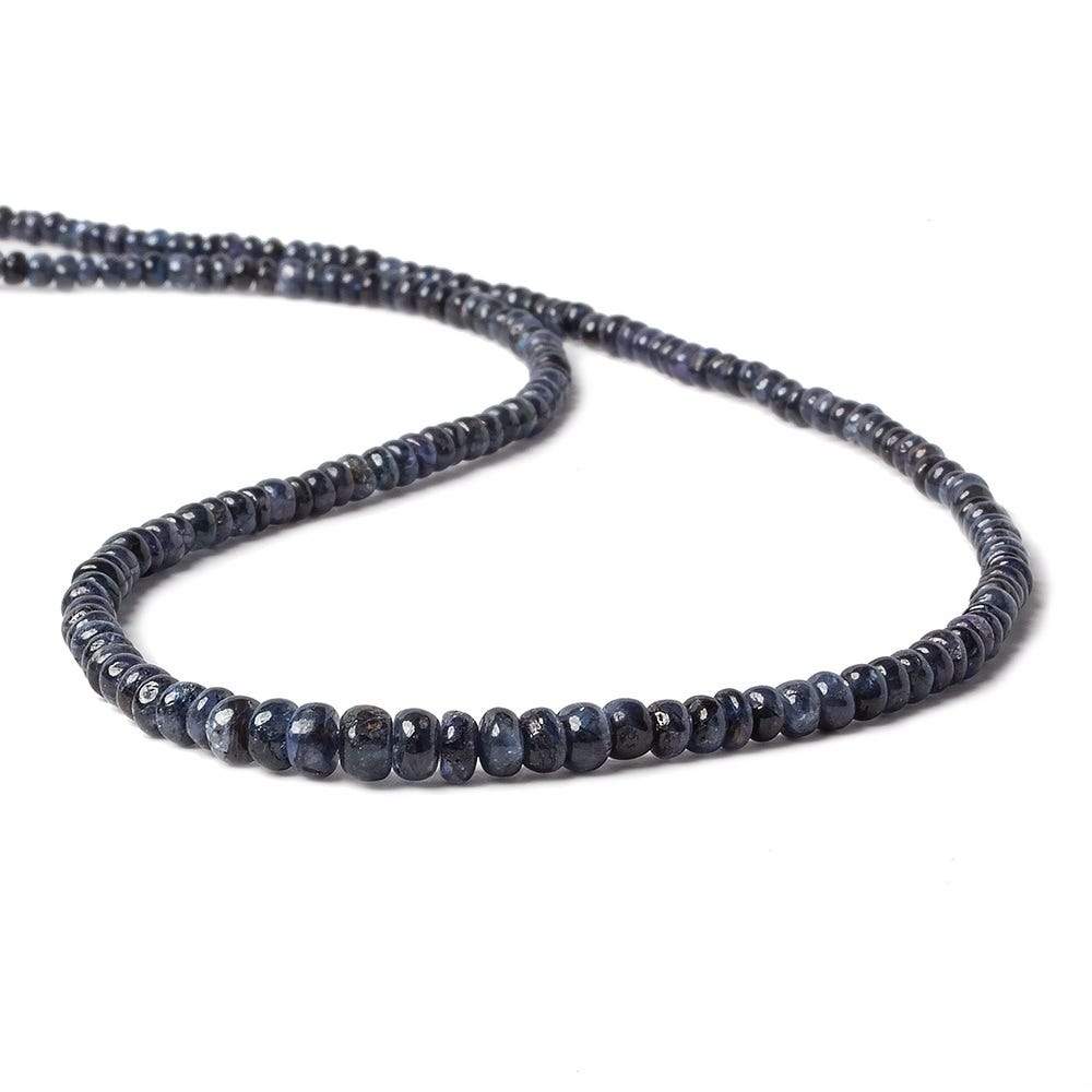 2.5 - 4mm Blue Sapphire Plain Rondelle Beads 18 inch 200 pieces - Beadsofcambay.com