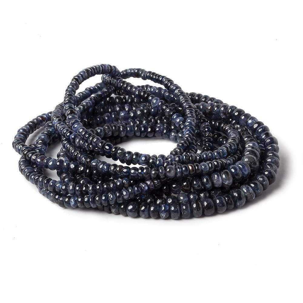 2.5 - 4mm Blue Sapphire Plain Rondelle Beads 18 inch 200 pieces - Beadsofcambay.com