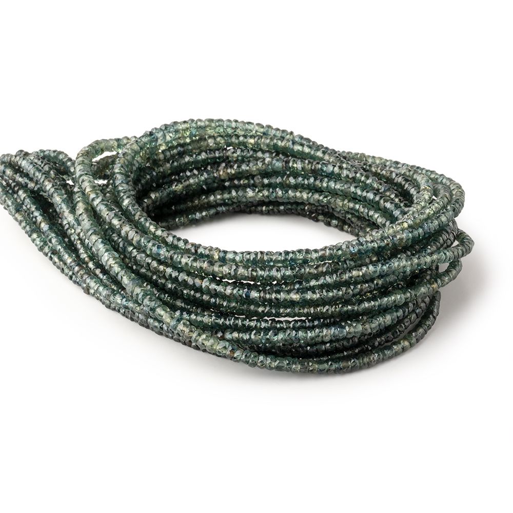 2.5-4mm Forest Green Sapphire Faceted Rondelle Beads 17 inch 268 pieces - Beadsofcambay.com