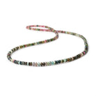 2.5-4mm Multi Color Tourmaline Plain Rondelle Beads 18 inch 220 pieces - Beadsofcambay.com