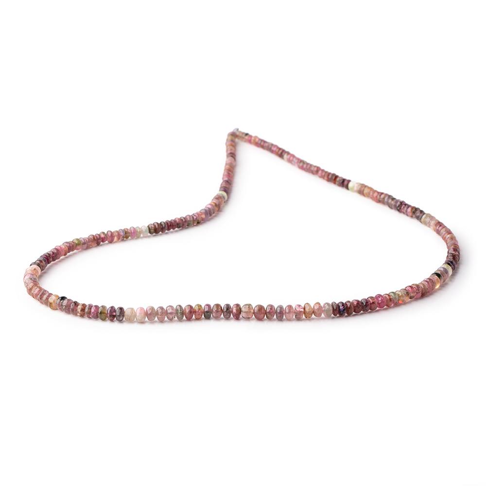 2.5-4mm Multi Color Tourmaline Plain Rondelles 18 inch 220 Beads - Beadsofcambay.com