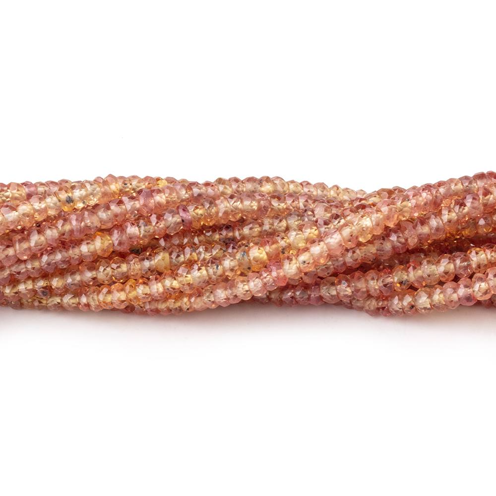 2.5-4mm Reddish Orange Sapphire Faceted Rondelle Beads 17 inch 272 pieces - Beadsofcambay.com