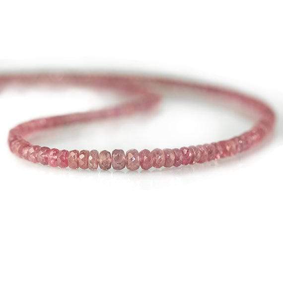 2.5-4mm Ruby Faceted Rondelles 16 inch 207 pieces - Beadsofcambay.com